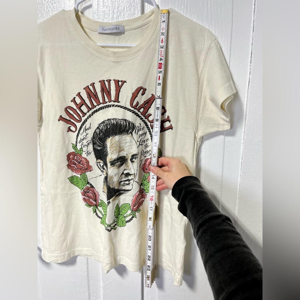Daydreamer Love to Rose Johnny Cash in stone vintage tshirt size xs - Picture 6 of 7
